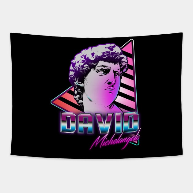 The David Retro Wave Tapestry by absolemstudio