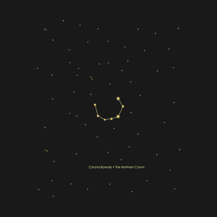 Corona Borealis Constellation. Gold T-Shirt