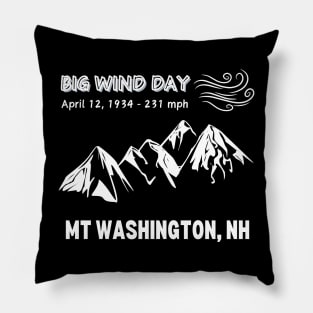 Big Wind Day Anniversary Mount Washington New Hampshire Pillow