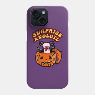 Retro Surprise! It’s Baby Axolotl Pumpkin Happy Halloween Axolotl Pet in Halloween Costume Phone Case