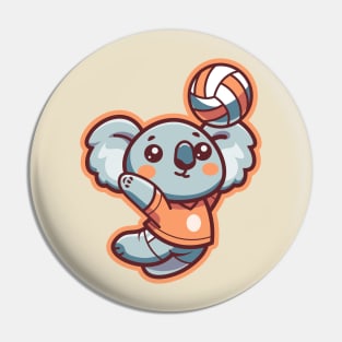 Cute Koala Volleyball Player Pin