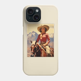 Elegance in Motion: Retro Vintage Cowgirl Horseback Design Phone Case