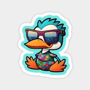 Retro Ruddy Duck Cartoon with Oversized Sunglasses Magnet