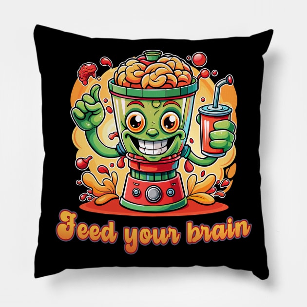 Feed your brain Pillow by onemoremask