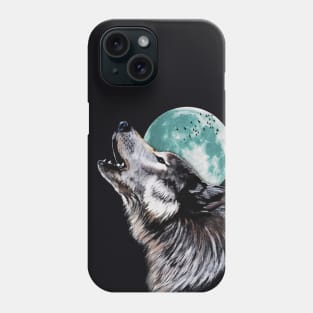 Lone Wolf - Howling At The Moon Phone Case