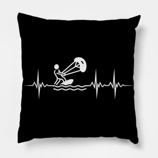 Kitesurfing Pulse Kitesurfer Heartbeat Kiting Pillow