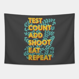 Test Count Add Shoot Eat Repeat - Diabetes Tapestry