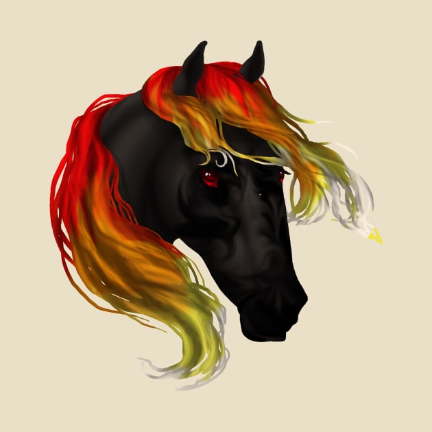 Horse Head - Hell Fire Steed by FalconArt