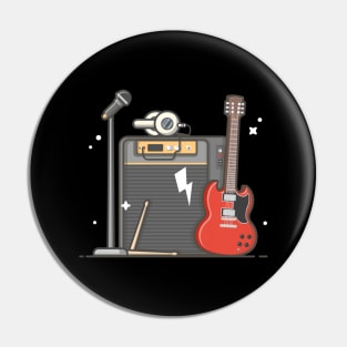 Music instrument cartoon Pin