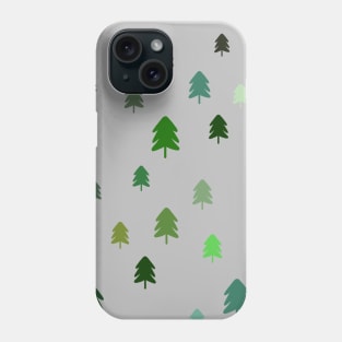 Christmas Pine Fir Tree Green Shades on Black Phone Case