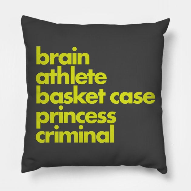 Breakfast Club Pillow by Pop Ark Records