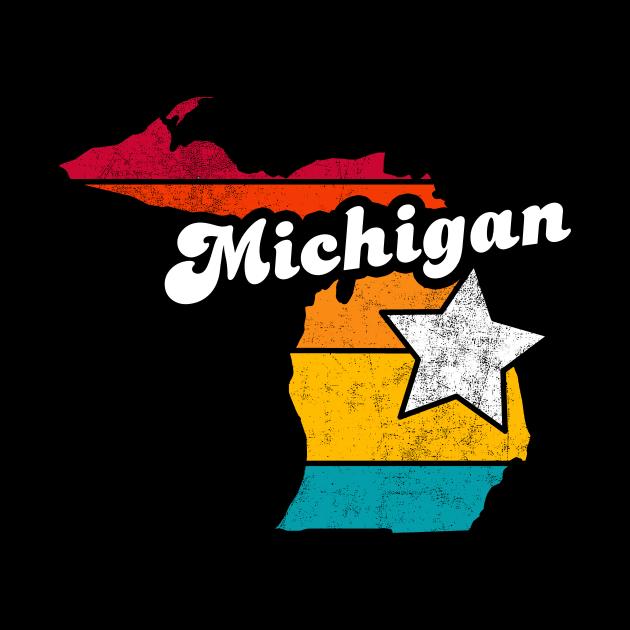 Michigan  Vintage Distressed Souvenir by NickDezArts