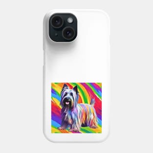 Rainbow Skye Terrier Impressionism Phone Case