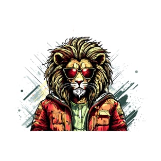 King of the Urban Savanna: Lion's Selfie Adventure T-Shirt