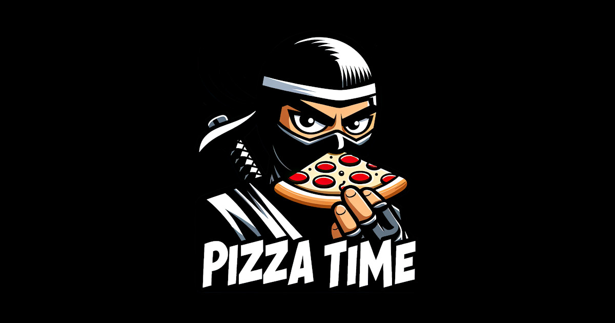 Ninja Eat Pizza Ninja Sticker Teepublic