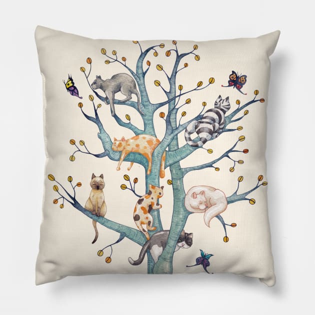 The tree of cat life Pillow by Timone