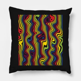 Rainbow liquified lines Pillow