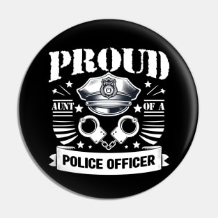 Proud Aunt Of A Police Officer - Thin Blue Line Auntie Pin