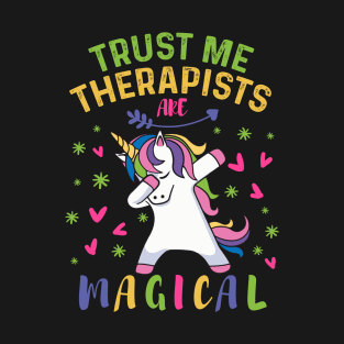 Cute Dabbing Unicorn Therapist Gift T-Shirt