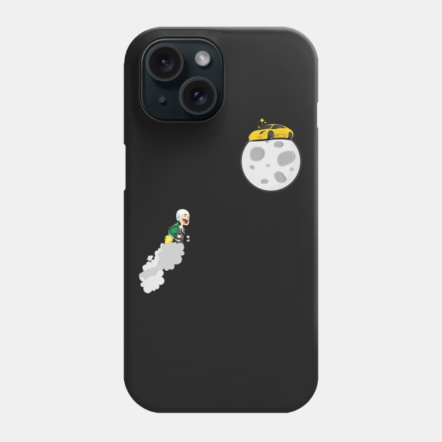 Lambo on moon - Ethereum Phone Case by mangobanana