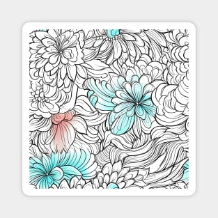 Intricate Lineart Blooms Magnet