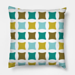 Mid Century Modern Print Pattern Geometric Citron Teal Pop Pillow