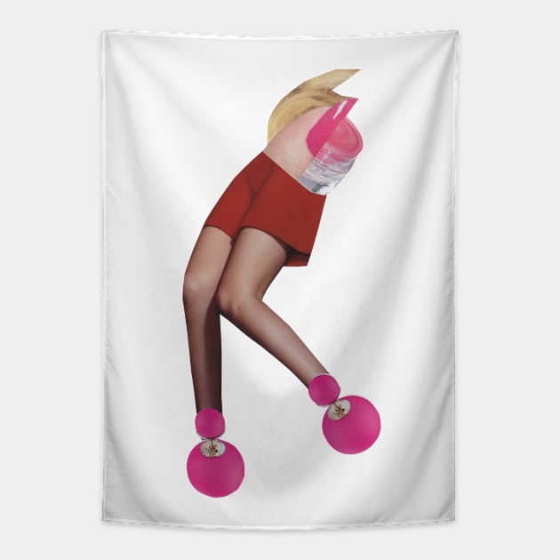 High Fashion Pink Model Tapestry by Luca Mainini