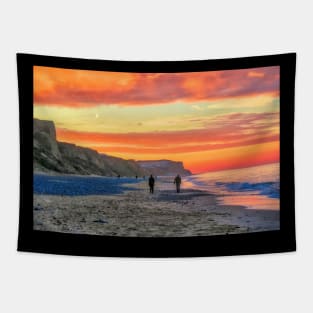 Cromer Beach at Sunset Tapestry