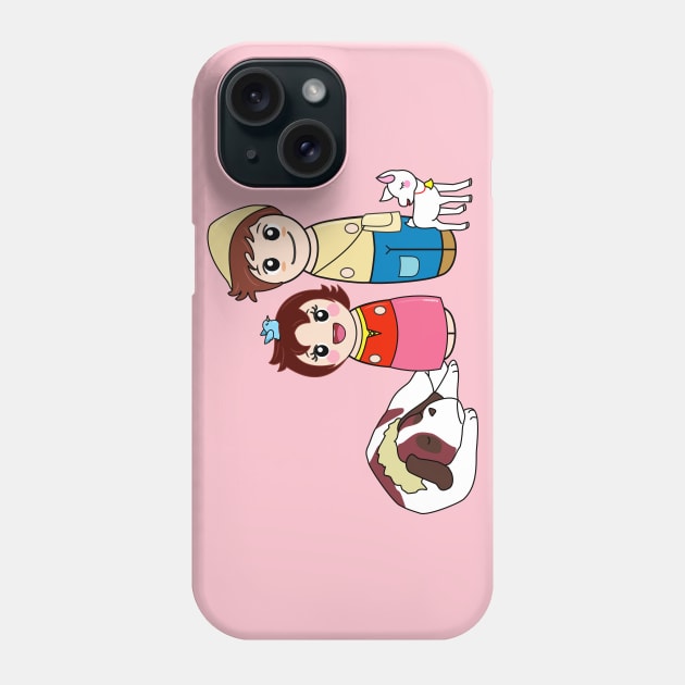 Kokeshis Heidi and Peter Phone Case by Pendientera