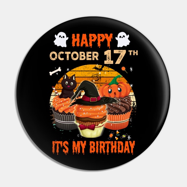 Happy October 17th It's My Birthday Shirt, Born On Halloween Birthday Cake Scary Ghosts Costume Witch Gift Women Men Pin by Everything for your LOVE-Birthday