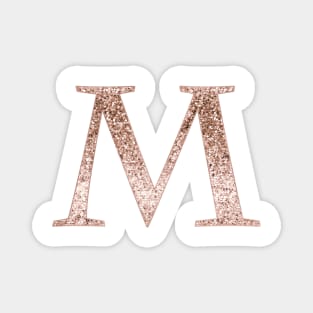 M rose gold glitter monogram letter Magnet