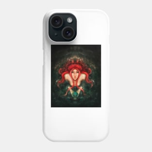 Red Hair Little Mermaid In the Ocean Holding Gold Fish Phone Case