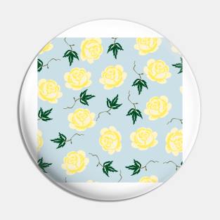 Yellow & Blue Floral Pattern Pin