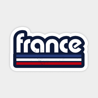 Retro France Football // Vintage Grunge French Pride Word Art Magnet