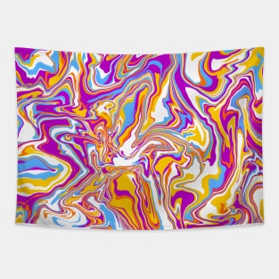 Shades of Psychedelic Pop Aesthetic Marble Pattern Tapestry