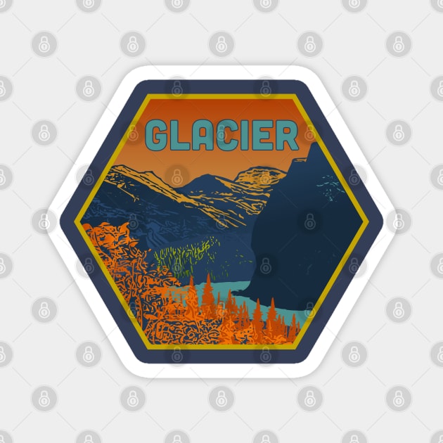 Glacier WPA Style Logo Magnet by Spatium Natura