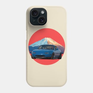 Blue Mazda Miata/MX-5 - Mount Fuji Jinba Ittai Roadster Life Phone Case