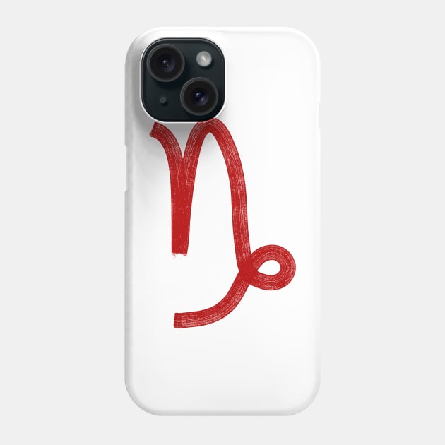 Red Capricorn Phone Case by JJLosh