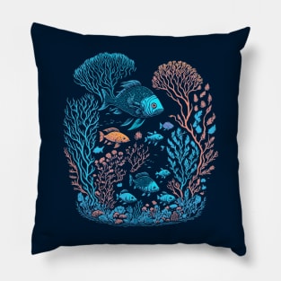 Underwater scenery - Coral Reef Graphic Design Pillow