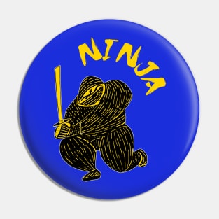 Ninja Crouching in the Sun Pin