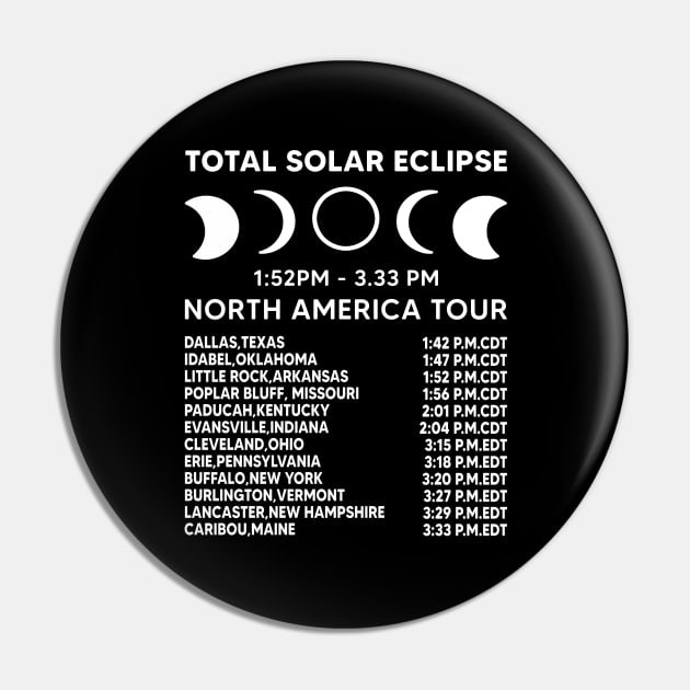 2024 total solar eclipse April 8th Path Of The Eclipse North America Tour State Totality Pin by Emma Creation