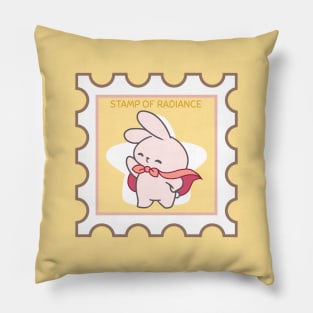 Cute Adorable Bunny: A Stamp of Brilliance that Shines Bright! Pillow