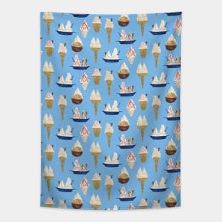 ice cream - soft serve selection flat background Tapestry