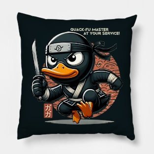 quack fu master at your service Pillow