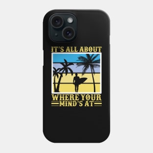 sunset sea beach surfboard sand ocean wave Phone Case