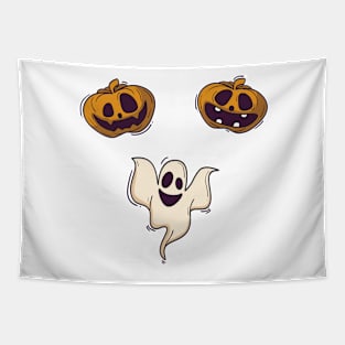 Spooky Halloween, Pumpkin and Ghost Delight Tapestry