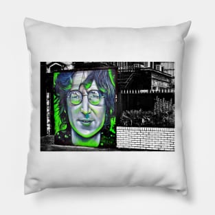 John Lennon Mural Street Art Camden Town London Pillow