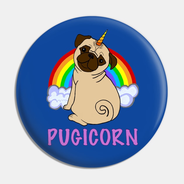 Pugicorn Pin by FivePugs