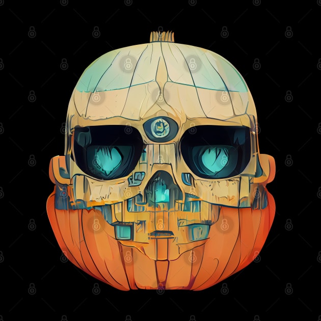 Pumpkin Skull Halloween by MZeeDesigns