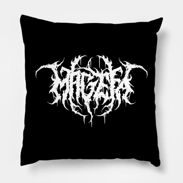 MAGEFA-New Logo on Back +New symbol Front Pillow by MAGEFA- Merch Store on TEEPUBLIC